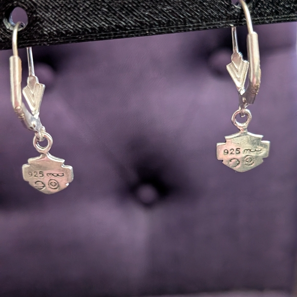 Harley-Davidson Silver Logo Earrings - Picture 3 of 3